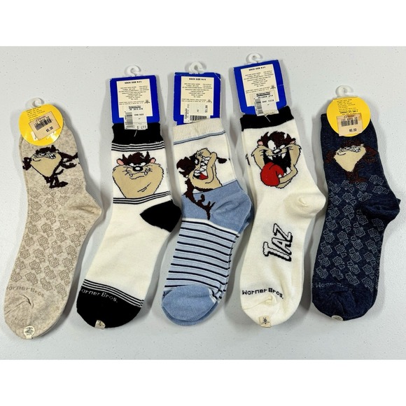 *BRAND NEW* Vintage Y2K 1990s Looney Tunes Taz Socks Tasmanian Devil Size 9-11 - Picture 7 of 7
